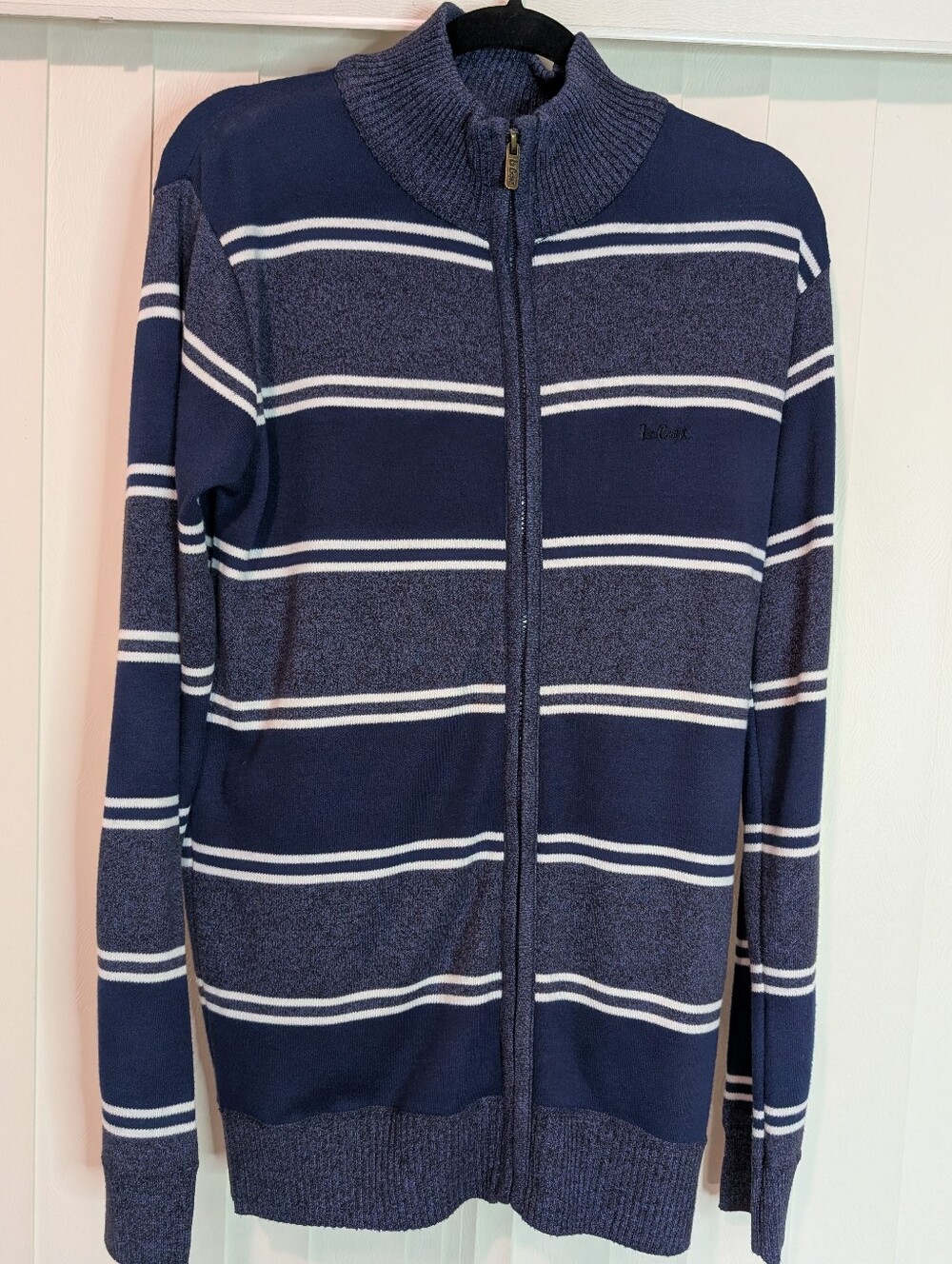 Lee Cooper Navy and White Zip Cardigan